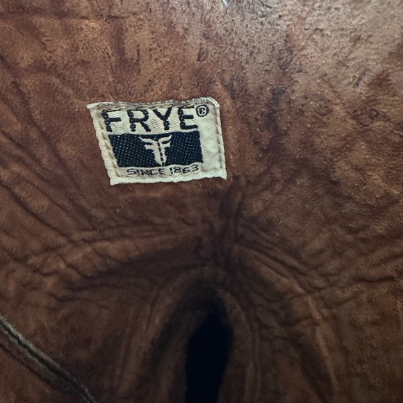 Vintage FRYE Brown Red Leather Western Cowboy Pull on Boots Size 10 - Picture 11 of 12